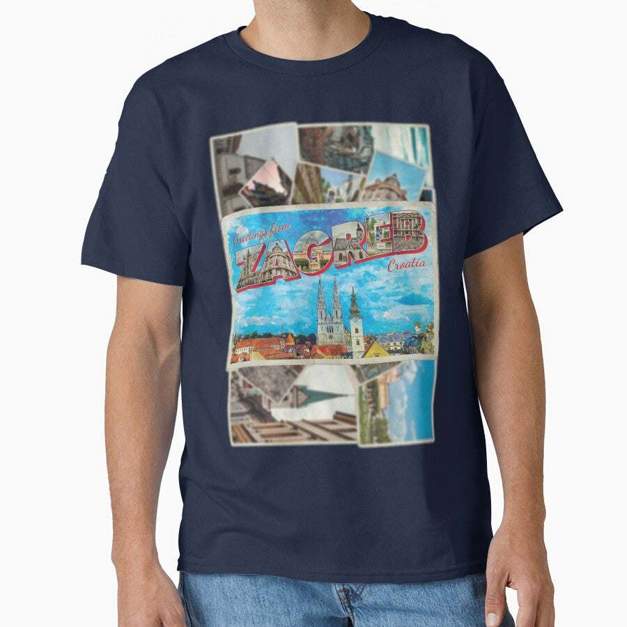 Greetings from Zagreb in Croatia Vintage style retro souvenir by DeveloperProp0