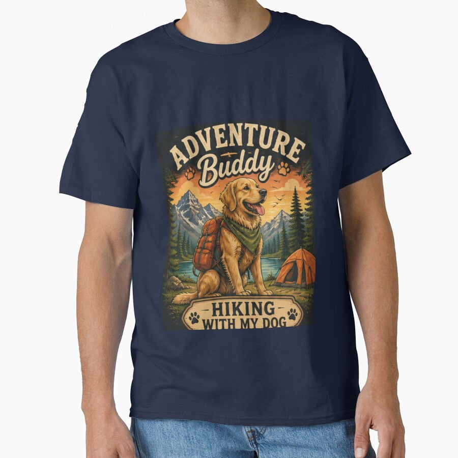 Adventure Buddy Hiking Dog Camping Outdoor Dog Lover Shirt by PoojaArtLab