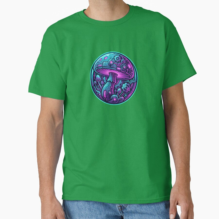 Neon Cyberpunk Mushroom Circuitry Glitch by MarCinu Art