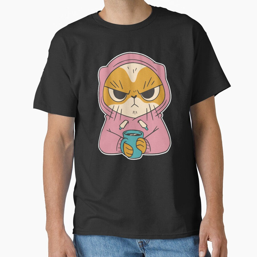 Cat Drinking Coffee Angry Cat by Designs-By-Zar