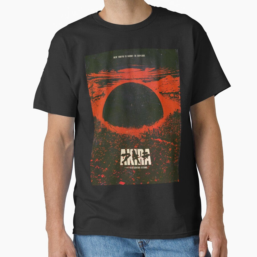 Akira cyberpunk city explosion poster red by Neromancer