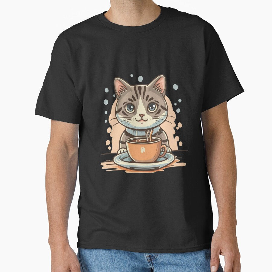 cat coffee happy design by brokenpones