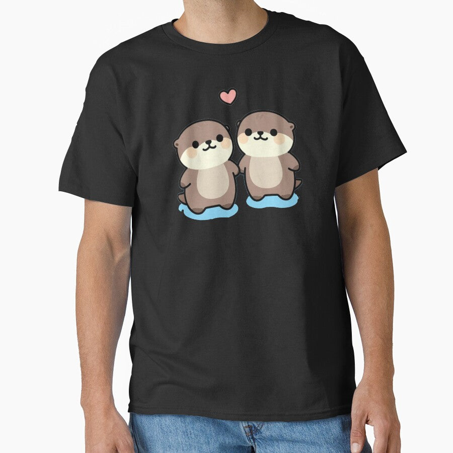 Otter Holding Hands Sticker by Mystic & Celestial Art