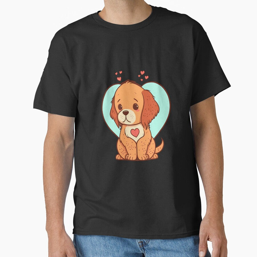 Cute Little Dog With Red Hearts for Dog Lovers by Vexel Studio