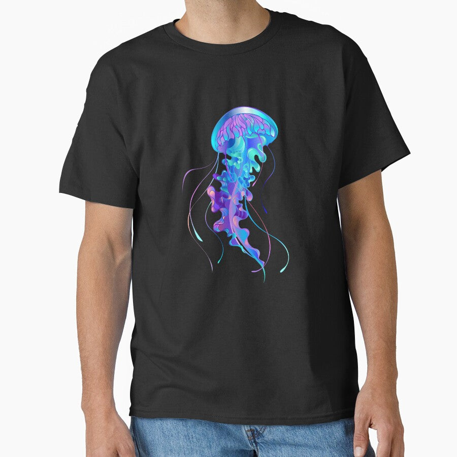 Blue Jellyfish Watercolor by The Love Quill