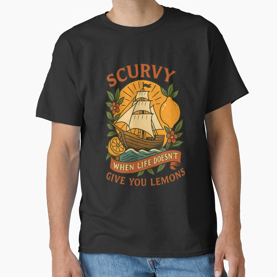 Funny Scurvy Ship, When Life Doesn’t Give You Lemons, Pirate Humor, Vintage Nautical by OnaraDesign