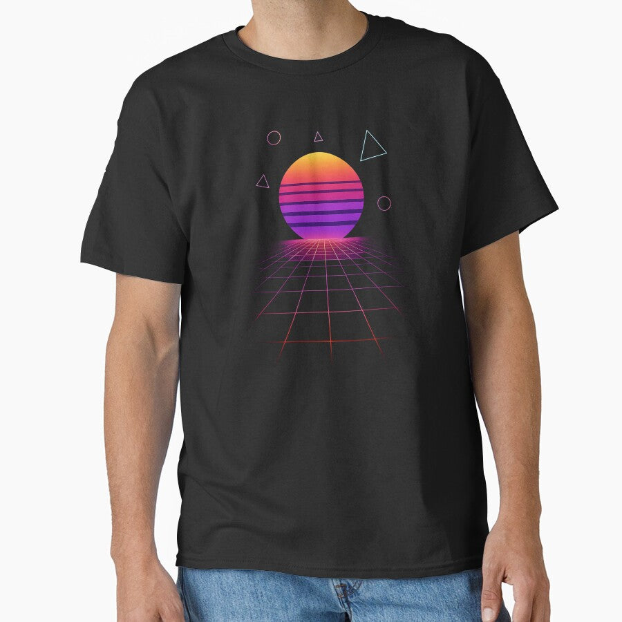Neon Grid Sunset by Napini