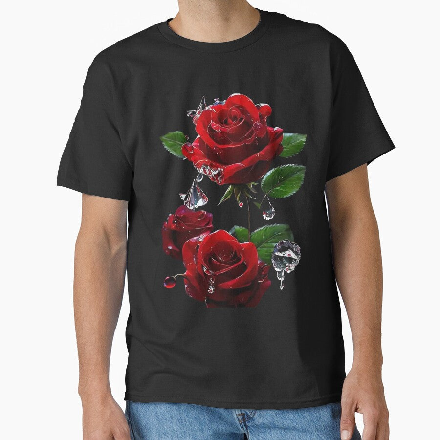 Red Roses with Water Drops: Elegance and Beauty by TroviTutto