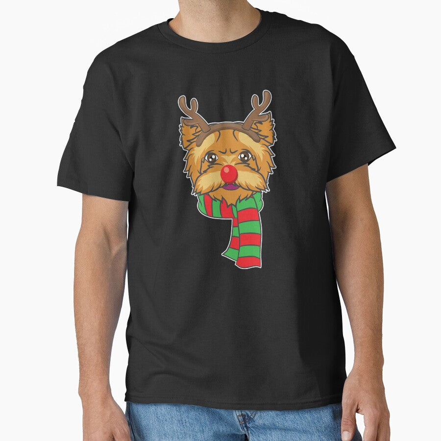 Funny Christmas Dog Xmas Reindeer Yorkshire Holiday Gift by haselshirt