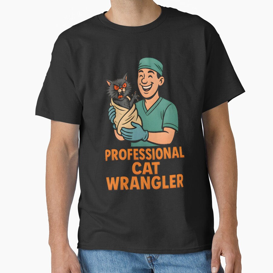 Professional Cat Wrangler – Funny Veterinary Cat Humor Design by Bettybee00