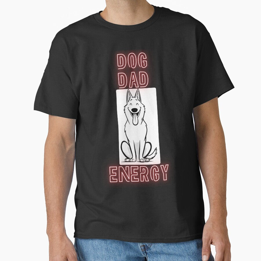 Funny Dog Lover Shirt – Dog Dad Energy – Cute Dog Owner Gift, Dog Mom Shirt, Dog Dad Shirt by Azerod