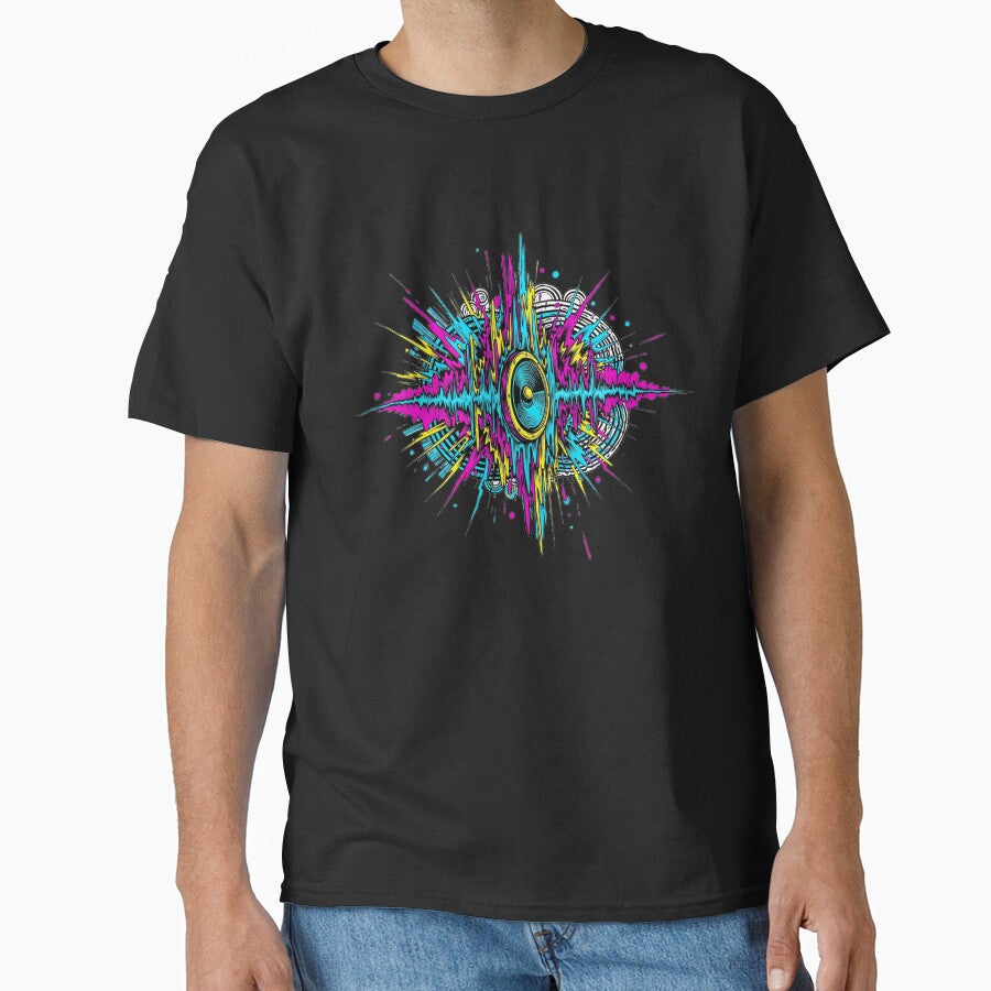 RaveNoiseTechnoSpeakerNeon ColorsPsychedelic90sMusicDesignWhite by DarkNight9