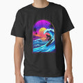 80s Retro Synthwave Surfer Neon Wave by TeNovaStudio