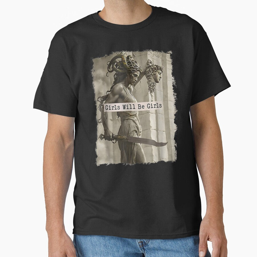 Vintage Girls Will Be Girls Medusa with the Head Feminist Feminism by Artifyo