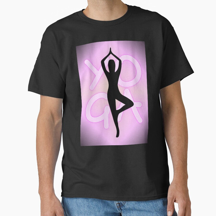Yoga Pose Neon Pink Yoga Lettering by SoccaTamam