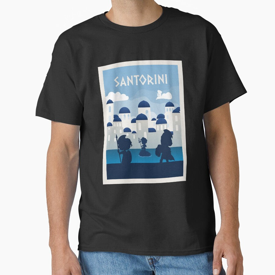 Santorini - Board Games - Minimalist Travel Poster Style - Board Game Art by MeepleDesign