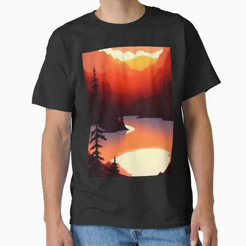 Add a Touch of Beauty and Tranquility to Your Home with Our Wide Range of Gorgeous Minimalist Landscape and Lake Sunrise Prints by supeart