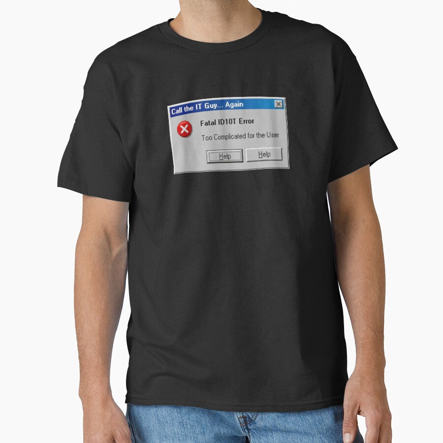 Funny Vintage Windows ID10T Error Message Popup by AnAzArt