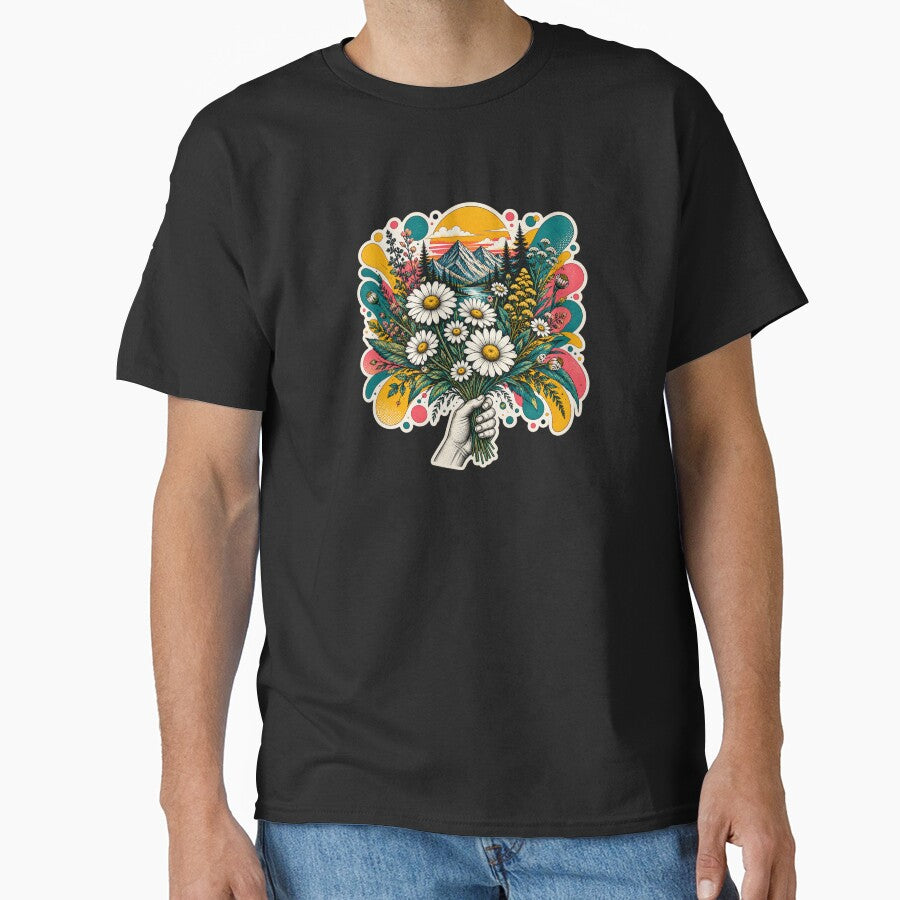 Daisy Mountain Bloom – Retro Floral Pop Art by naturalsurvival