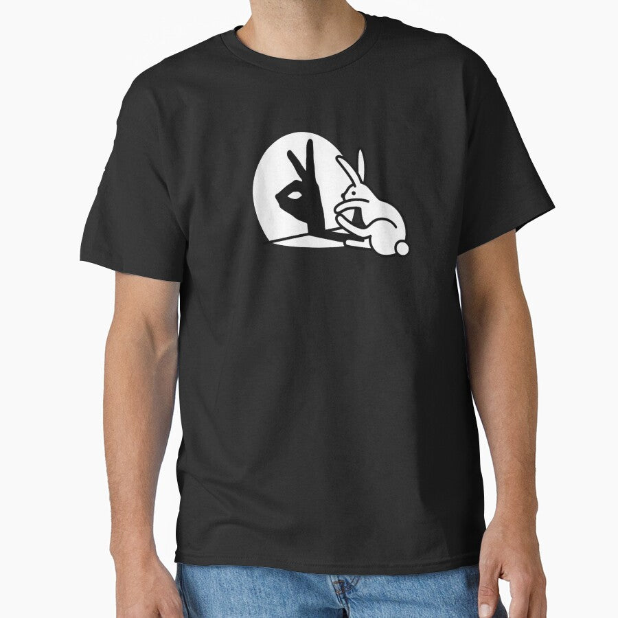 Funny Rabbit hand shadow puppets humor pop art by BriceHill