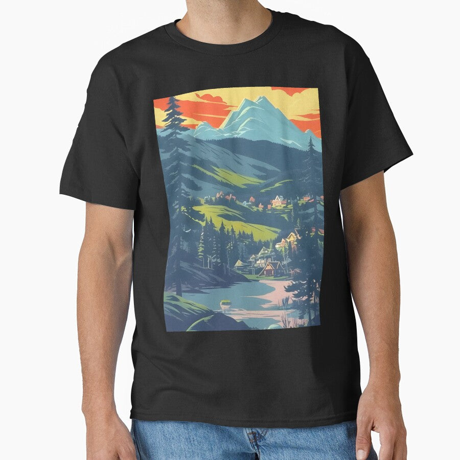 Enhance Your Space with Our Beautiful Collection of Minimalist Matte Painting of Bavarian Alps Prints by supeart
