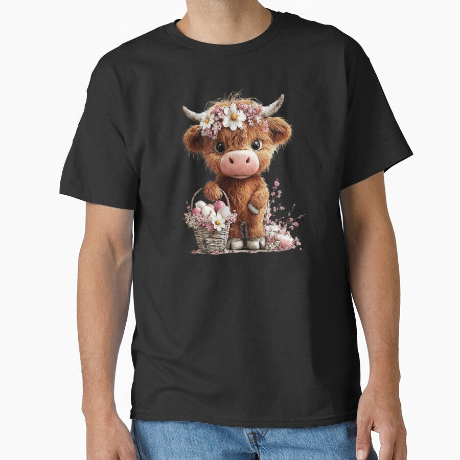 Flower-Crowned Baby Cow with Basket by perijun