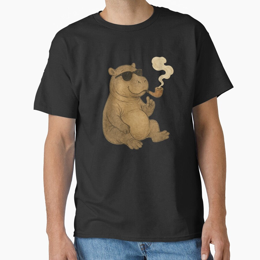 Zen Hippo with Sunglasses & Pipe by coolcoredesigns_