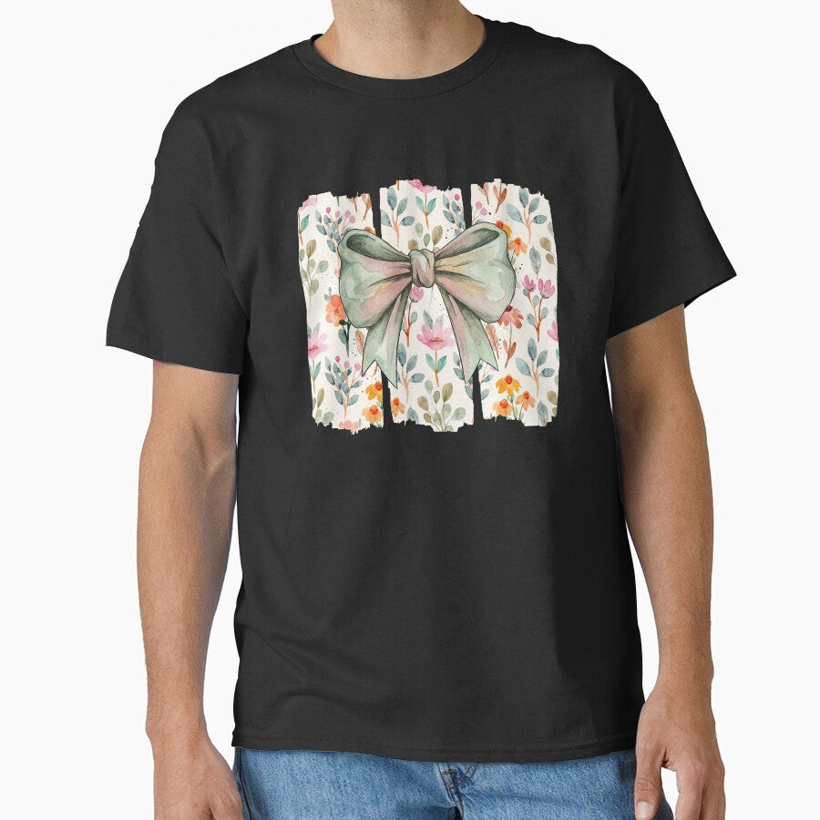 Floral Coquette Bow Watercolor Floral by hemagamo