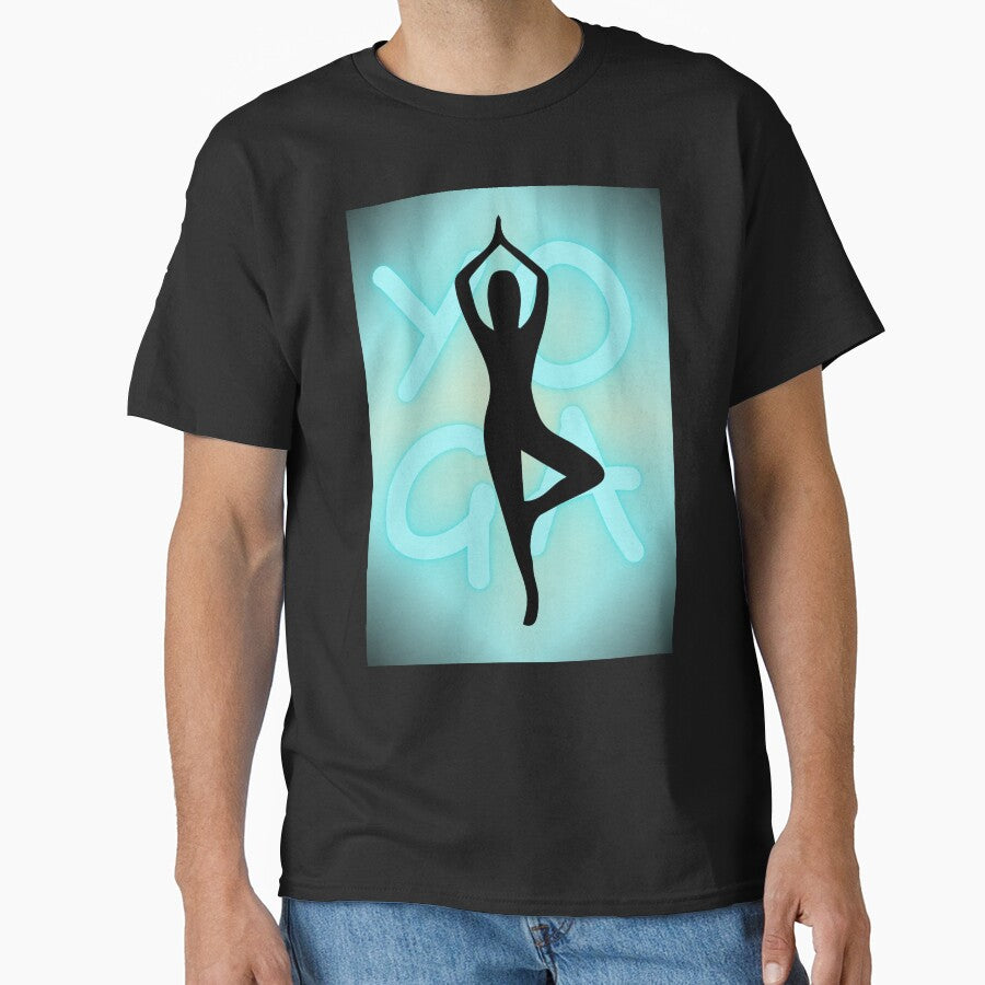Yoga Pose Neon Blue Yoga Lettering by SoccaTamam