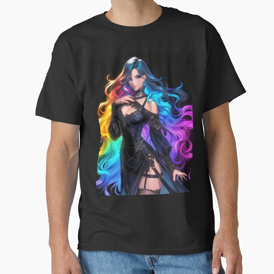 rainbow anime girl by CursedbyLilith
