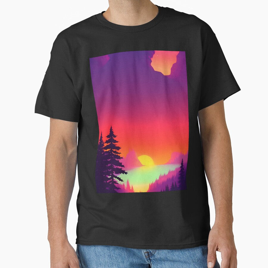 Discover the Elegance and Charm of Our Collection of Minimalist Landscape Mountain View Sunrise Prints by supeart
