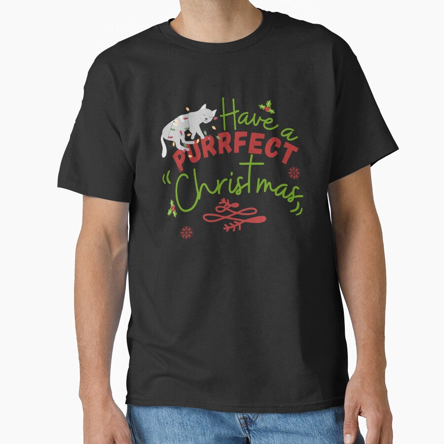 Cat lover  christmas cat, Have a purrfect christmas-Funny Cat by medoutfits