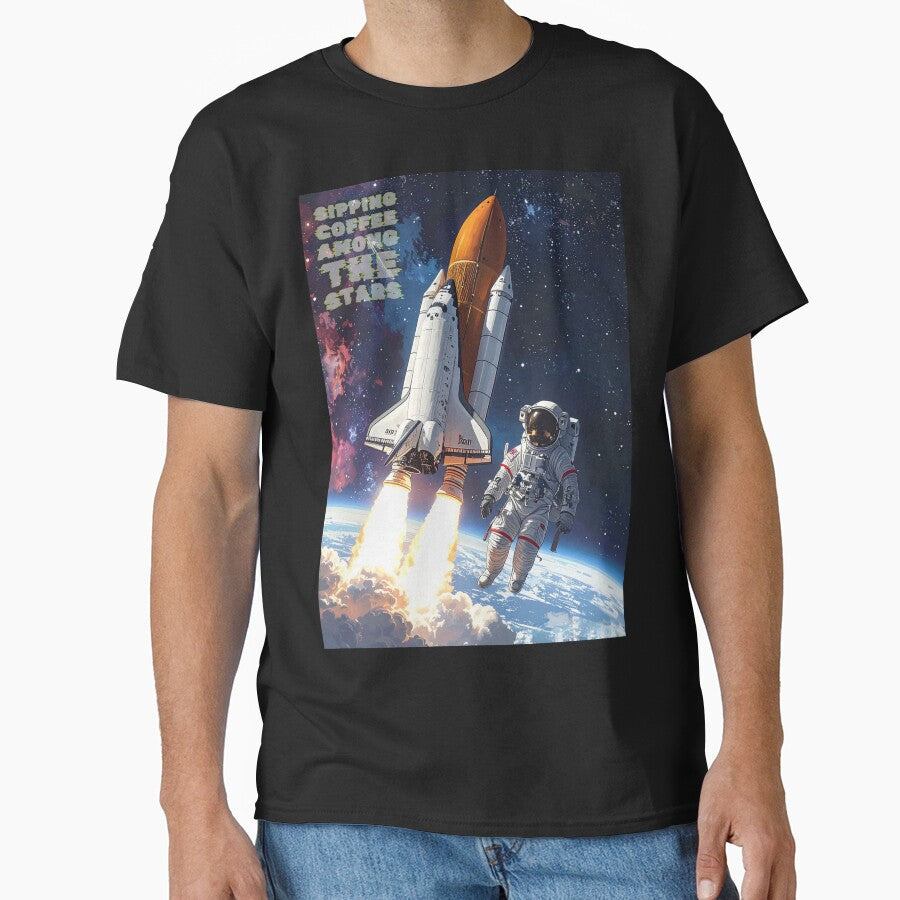 Sipping Coffee Among The Stars Space Art by VANDALLAB