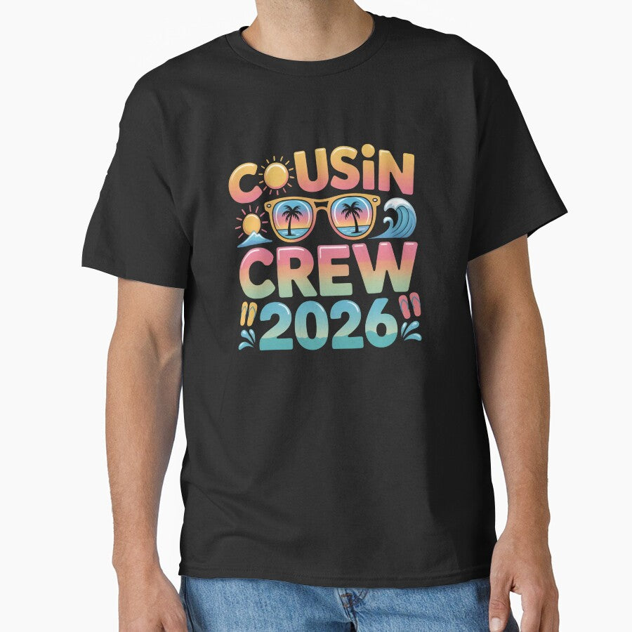 Cousin Crew 2026 Family Vacation Matching, Summer Beach Trip Reunion Graphic Tee by Zizo-DR44