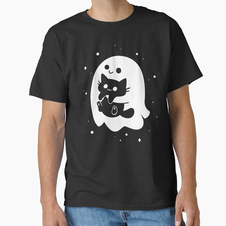 Spooky Cat Snatcher - Ghost Holding Black Cat by Snouleaf