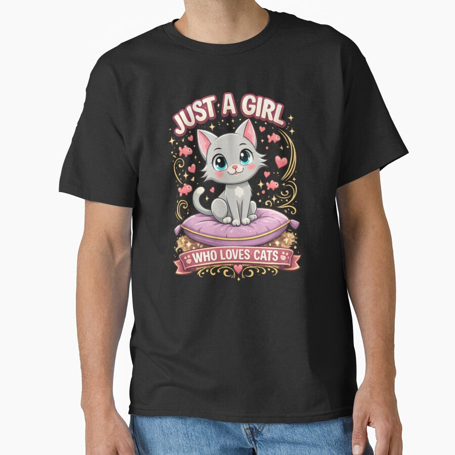 Just A Girl Who Loves Cats – Cute Kawaii Cat Lover Gift Design by CatLovers Studio
