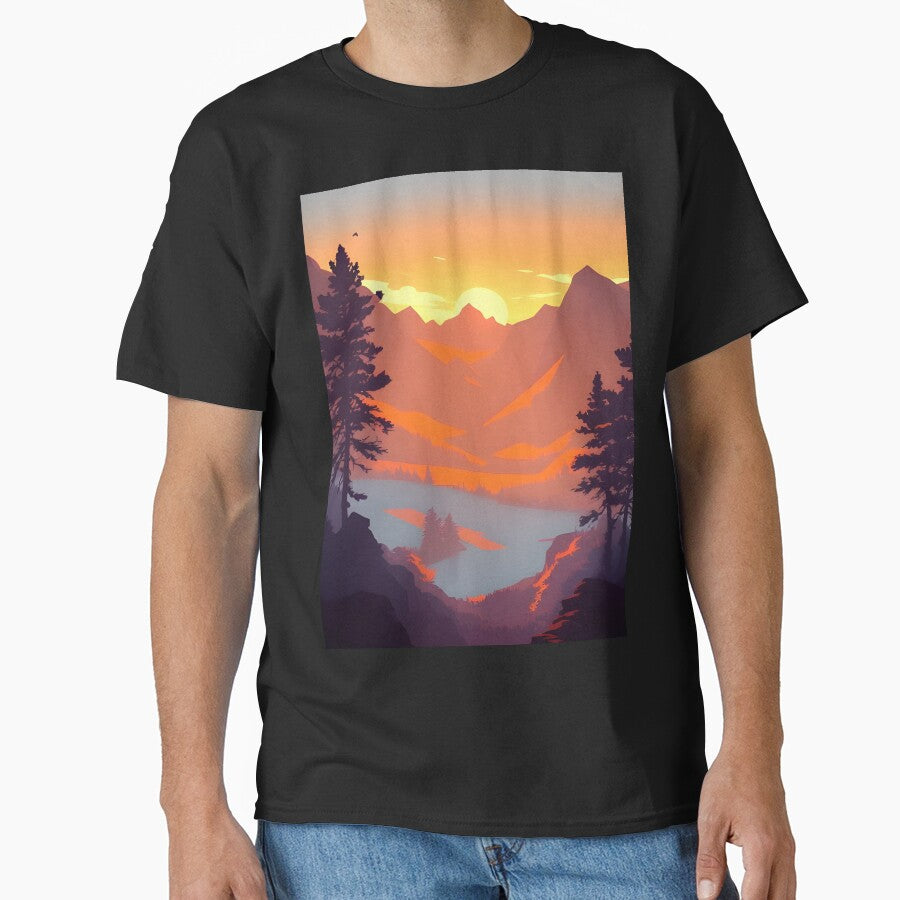Shop Our High-quality Selection of Minimalist Landscape Mountain View Sunrise Prints by supeart