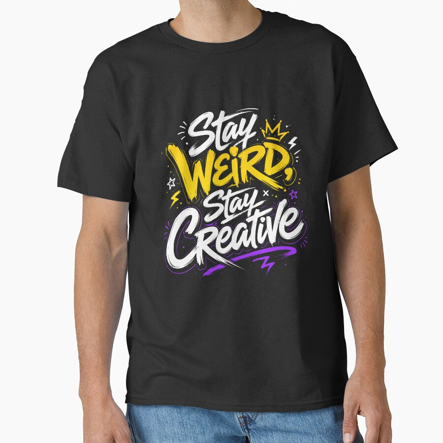 Stay Weird Stay Creative Typography Design | Inspirational Creative Quote Graphic for Artists & Dreamers by BCW