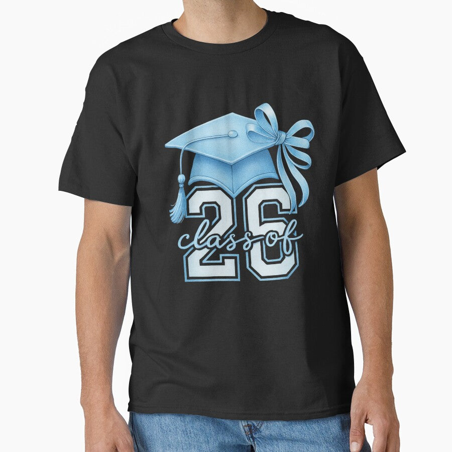 blue coquette senior 2026 girls graduation shirt by Lala35