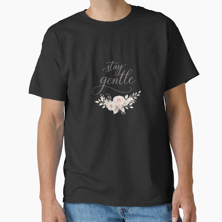 Stay Gentle Minimal Aesthetic Typography Quote Design by Sanika arts