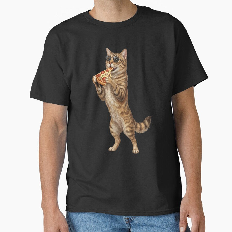 Funny Cat Eating Pizza Animal Lover by TerryConnells
