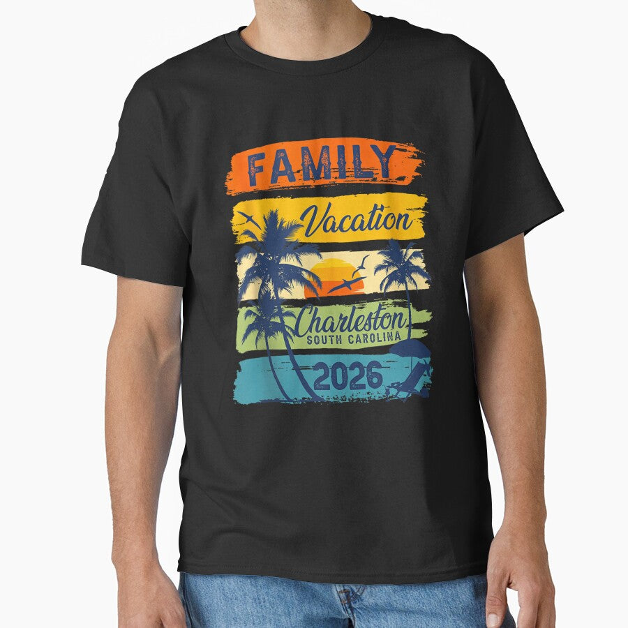 Charleston South Carolina Family Vacation 2026 Retro Beach Design by kiralynstration