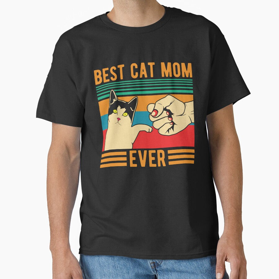 Best Cat Mom Ever Retro Vintage Cat Lover T-shirt by kdllama
