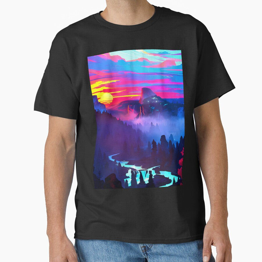 Experience the Beauty of Nature with a Minimalist Mountain River View Print by supeart