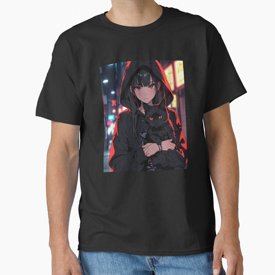 Shadow Cat Cyberpunk Anime Girl by AnimDream