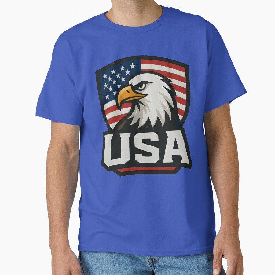 USA Bald Eagle Sports Logo T-Shirt – American Flag Emblem | 2026 World Cup Fan by legendaryskins
