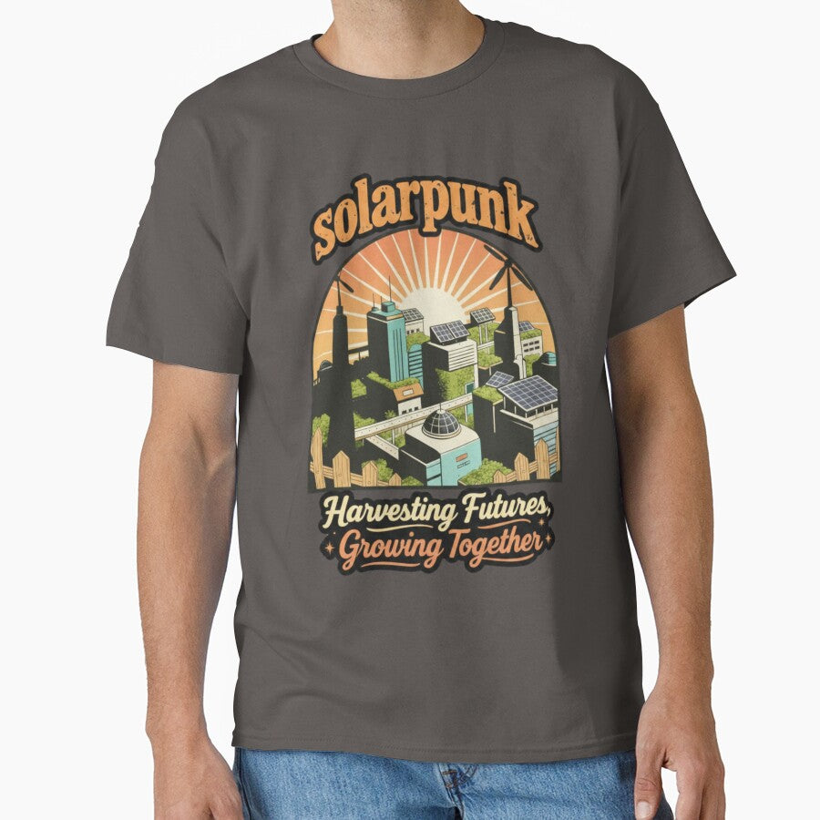 Solarpunk Cityscape - Eco Future Harvesting - Sustainable Living Art by PunkVerseStudio