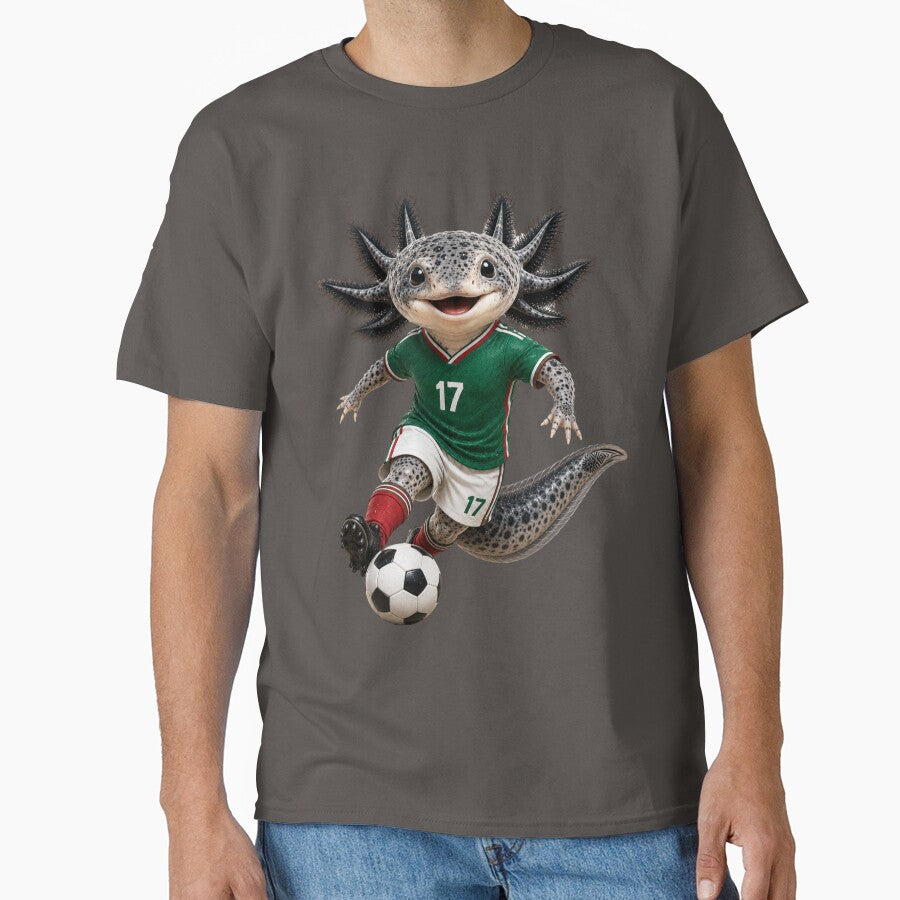 Axolotl Soccer Mexico Jersey 17 Cute Football Fan Design by MonsoonInkX