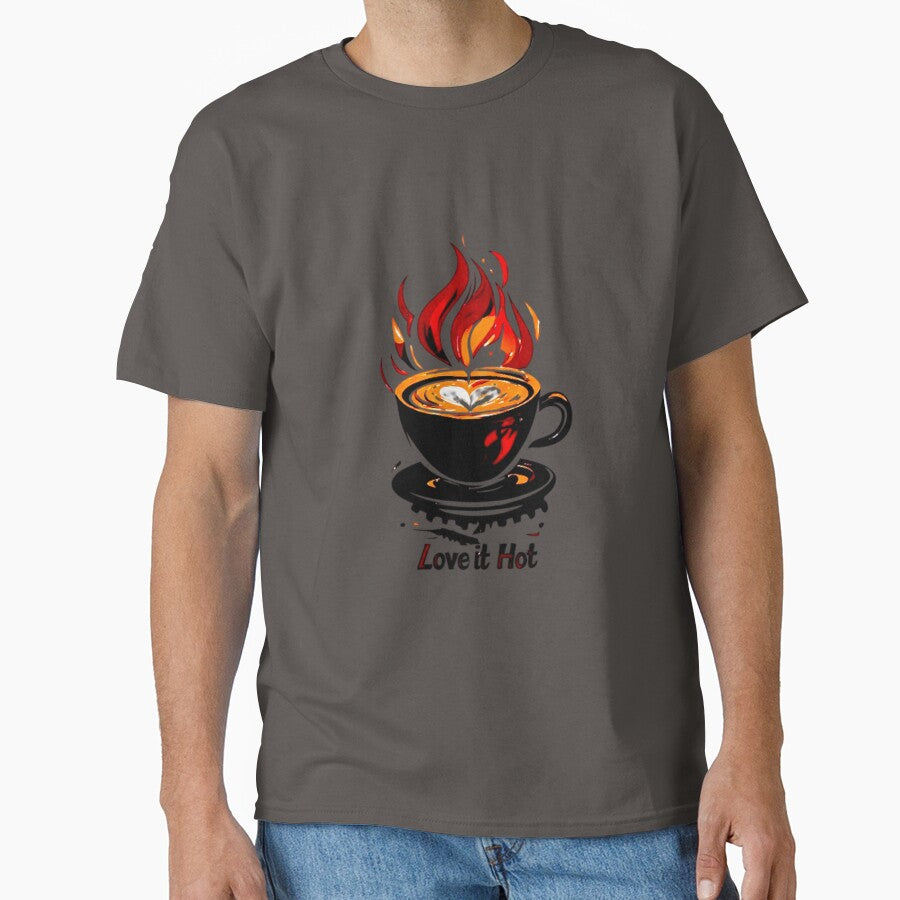 Love It Hot Coffee Logo | Mechanical Steam Gears Flame Cup Barista Design 01 by Shift-Bloom