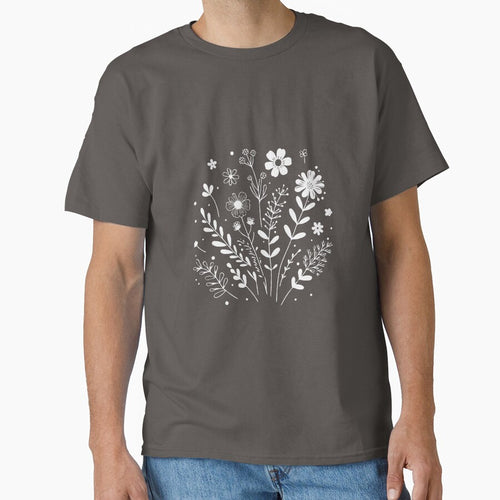 Aesthetic Floral T-Shirts, Gifts for Women, Flowers Crewneck Sweatshirt, Minimalist Tees, Floral Shirts for Women, Wild Flowers Graphic Tees by teecraftstudios